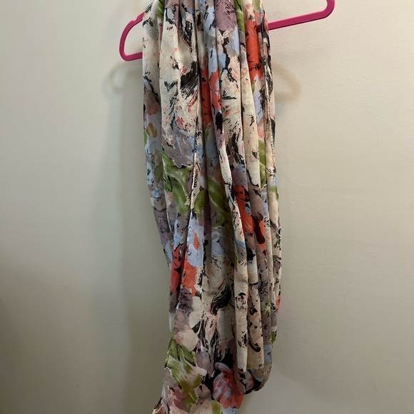 Source Unknown Other - Floral Watercolor Lightweight Large infinity Scarf - Multicolor